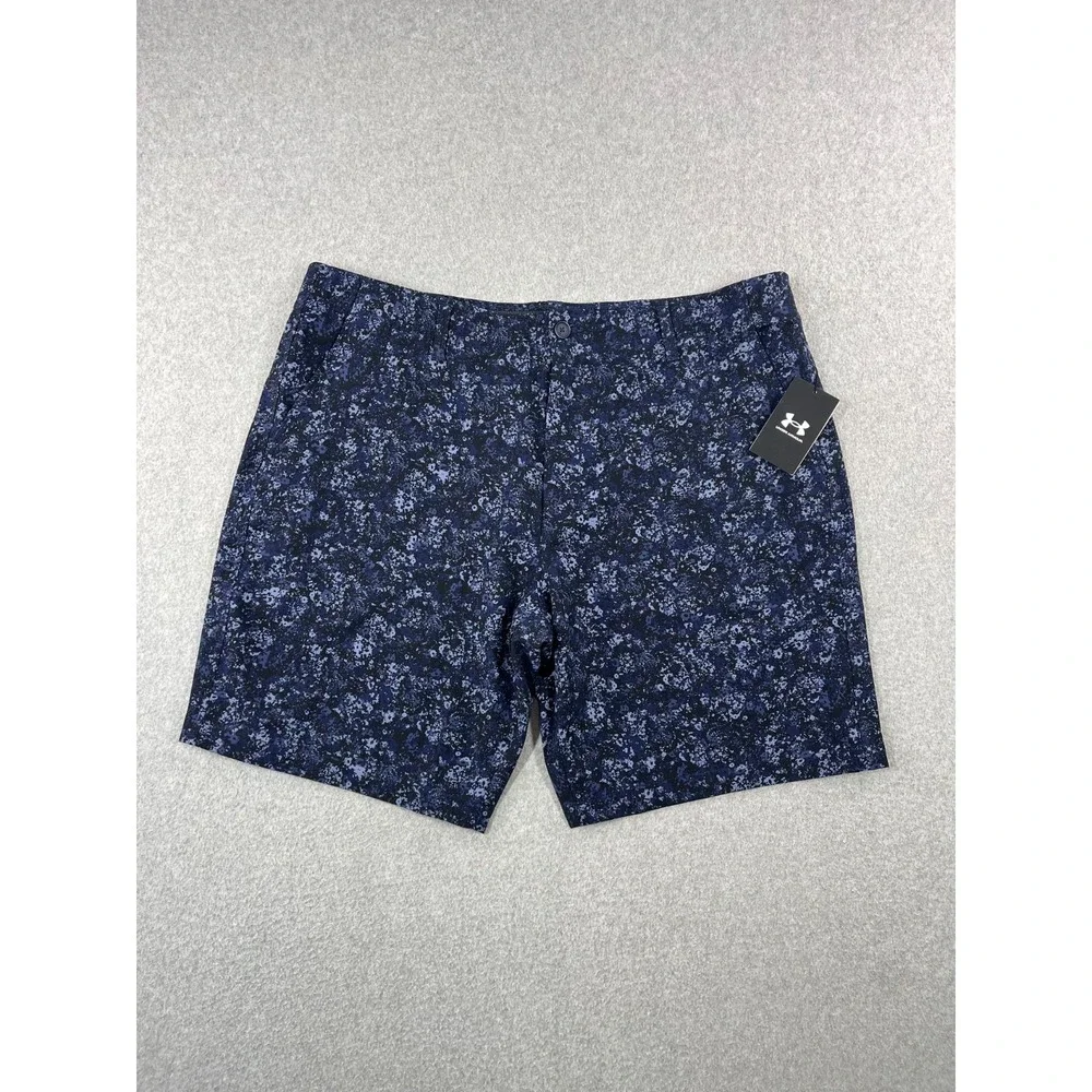 Under Armour Drive Printed Golf Short Mens 42 Blue US Storm 10